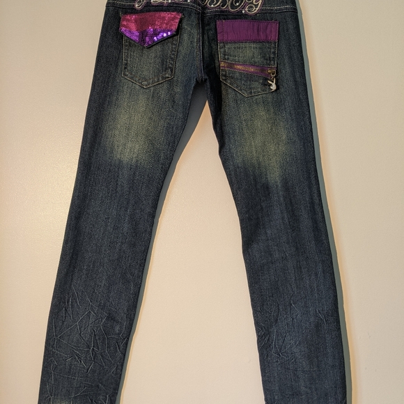 SOLD Playboy be-dazzled low rise jeans Y2K 90s - Picture 2 of 9